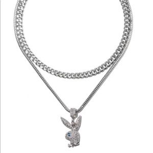 Pave Bunny Layered Necklace